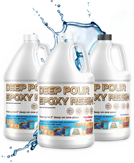 0.75 Gallon 2.85 L 2'' Deep Pour Epoxy Resin Clear Epoxy Resin Kit Free  Express Shipping River Tables & Casting 